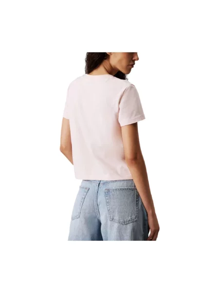T-shirt o kroju regular fit z naszywką z logo Calvin Klein Jeans różowa