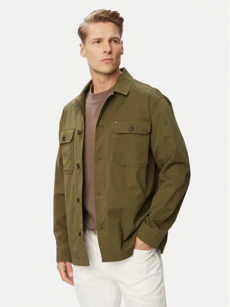 Tommy Hilfiger Marškinių švarkas Blend Tamsiai žalia