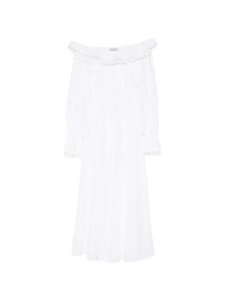 Sukienka maxi Les Filles D'eva koronkowa biała