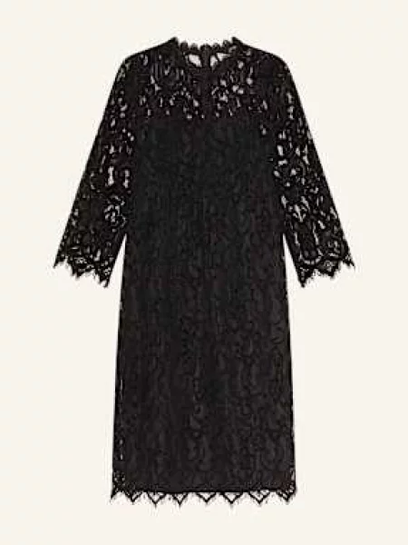 Princess Goes Hollywood Sukienka Z Rękawami I Dziurkowaną Koronką schwarz czarna