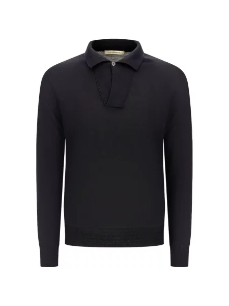Lung tricou polo Lorenzoni albastru