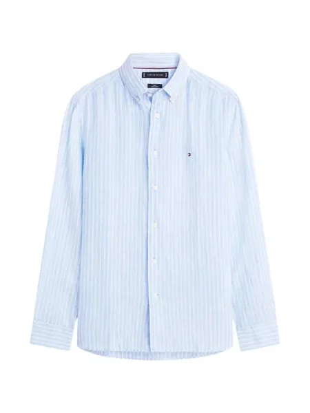 Cămașă cu dungi Tommy Hilfiger cu dungi albastru