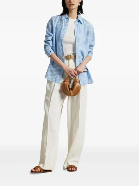 Ленена тениска Polo Ralph Lauren бродирана черно