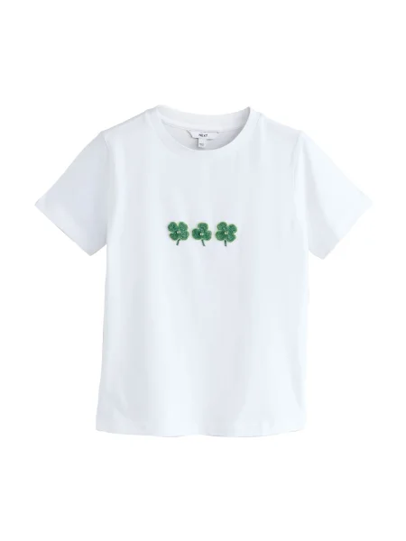 Next Tricou verde / verde închis alb
