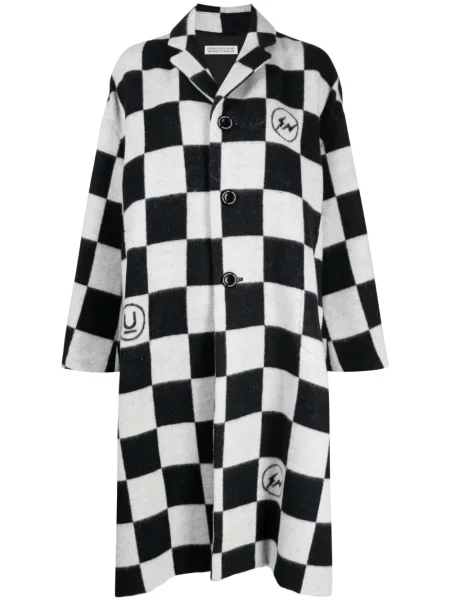 Palton Undercover în carouri cu imagine negru