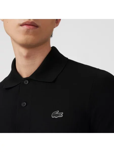 Lacoste Koszulka Polo O Regularnym Kroju Markowa Piqué czarna