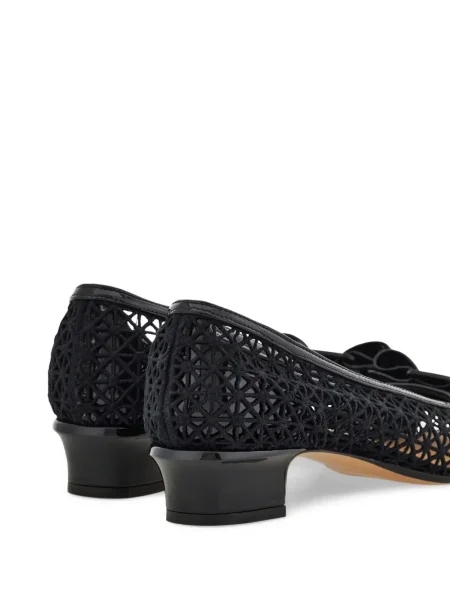 Полуотворени обувки Ferragamo с панделка черно