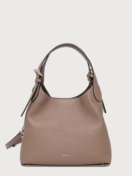 Furla geantă pentru femei din piele Primrose M Hobo bej