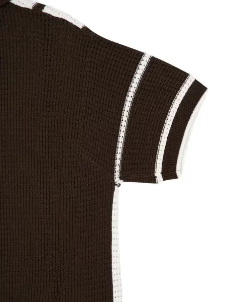 Pruhovaná pletená košile Frescobol Carioca hnědá