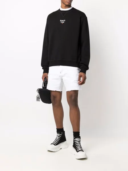 Pantaloni scurți din denim Dsquared2 alb