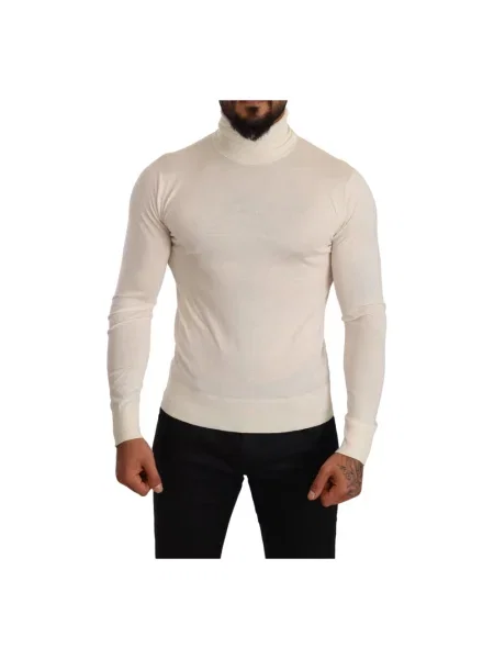 Sweter z golfem Dolce And Gabbana beżowy