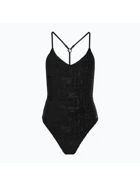 Jednodílné plavky Nike Retro Flow Terry black černé