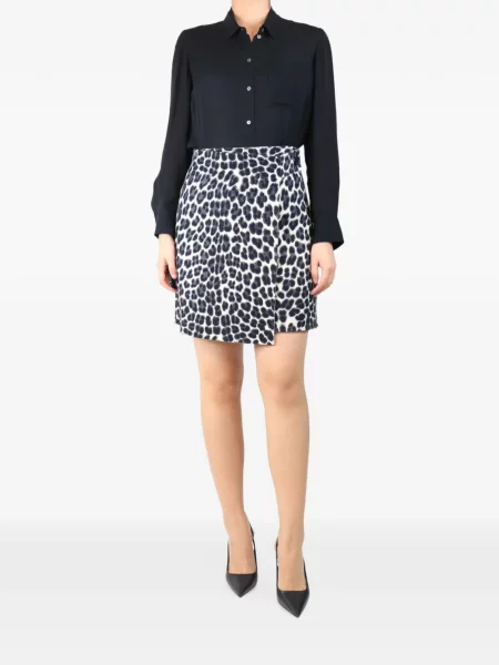 Fusta mini P.a.r.o.s.h. cu imagine cu model leopard plic