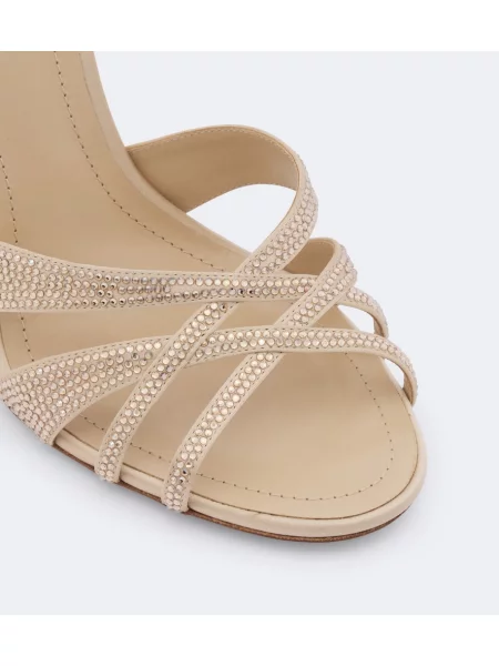 Sandale Rene Caovilla din satin bej
