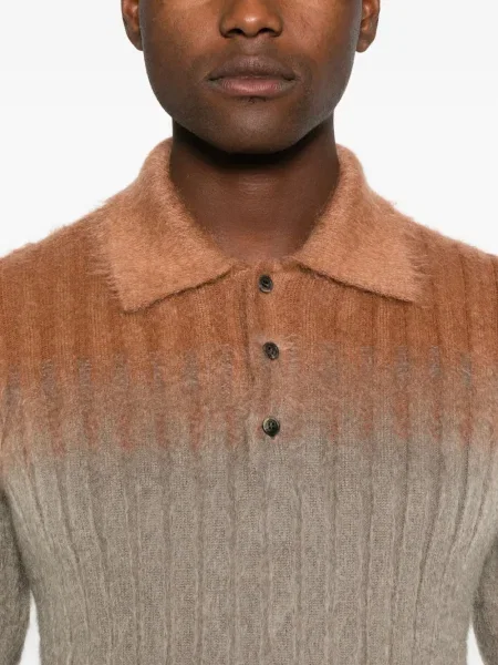 Tricou polo Fendi cu gradient gri