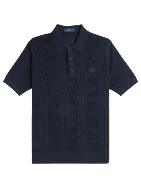 Pletená košeľa Fred Perry modrá