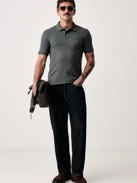 Tricou polo Boss Orange verde