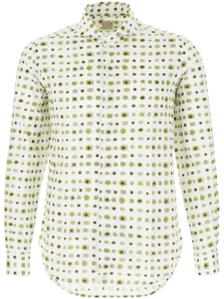 Риза 4ff с принт с абстрактен десен бяло