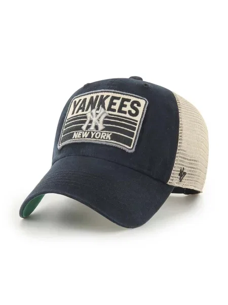 Шапка с козирка 47 brand MLB New York Yankees с апликация черно