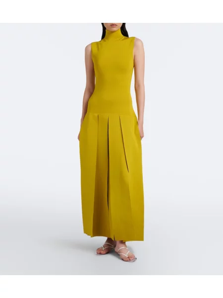 Rochie maxi Alaïa tricotate verde