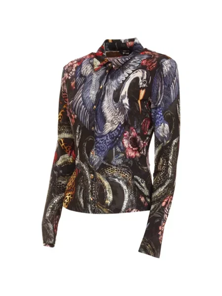 Cămașă Just Cavalli cu imagine negru