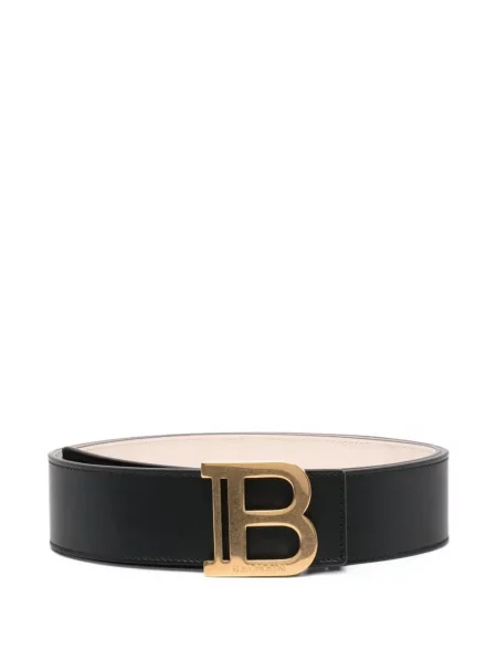 Cu centură curea Balmain din piele negru