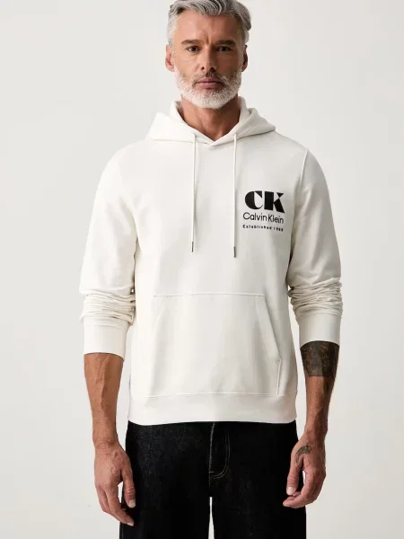 Calvin Klein Jeans bluza z kapturem beżowa