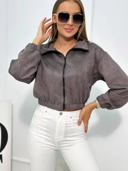 Bluza Kesi zamszowa szara