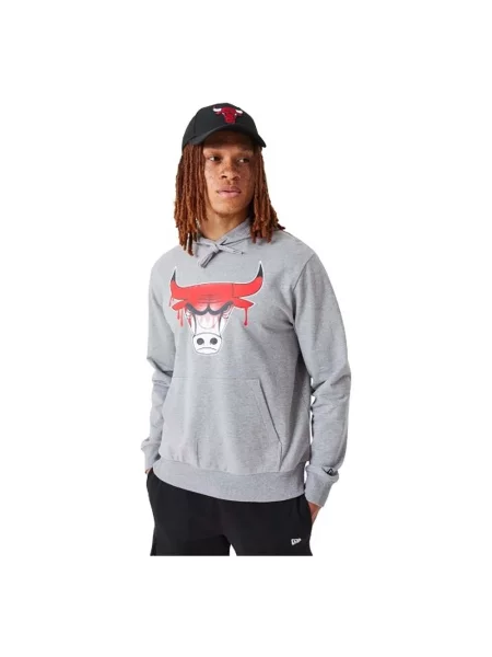 Bluza z kapturem New Era z logo szara