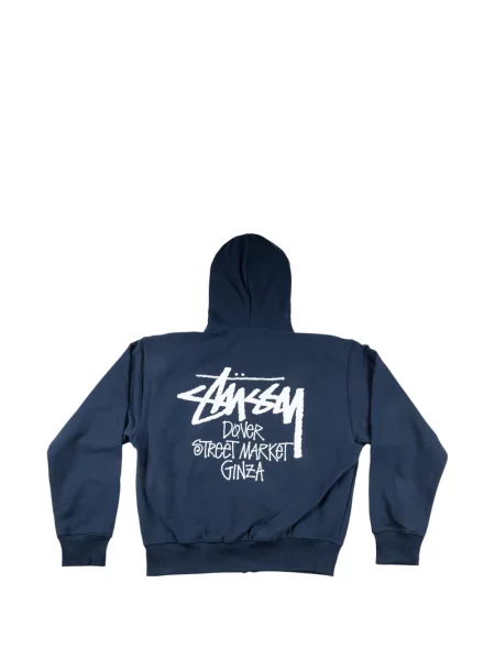 Hanorac cu glugă Stüssy cu imagine albastru