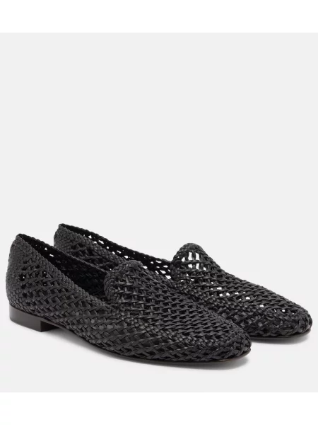 Chiloți Le Monde Beryl din piele slip-on negru