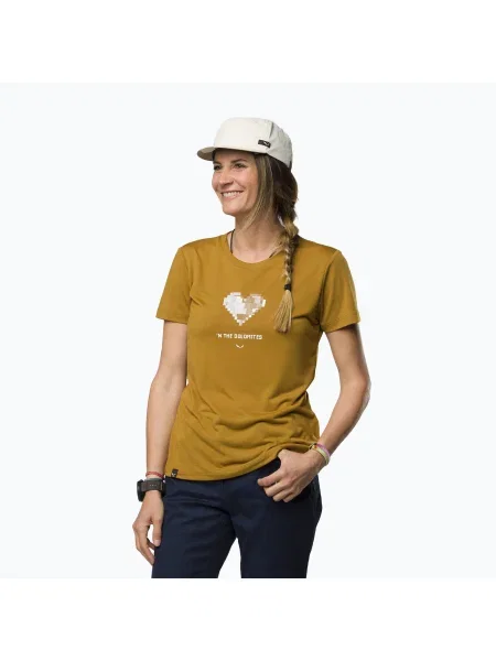 Tricou pentru femei Salewa Pure Heart Dry maro auriu