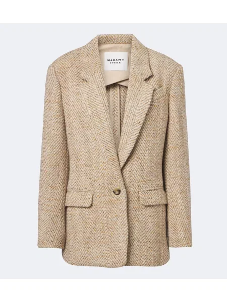 Geacă Marant Etoile cu model herringbone bej