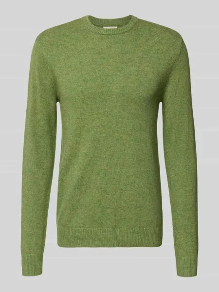 Sweter z dzianiny z prążkowanymi wykończeniami model ‘BRANKO’ Blend