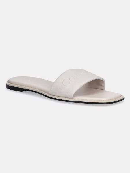 Чехли Calvin Klein FLAT SLIDE HE бежово