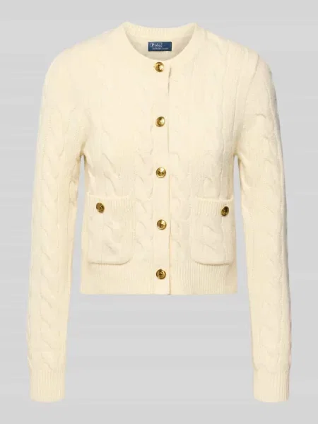Kardigan rozpinany z ozdobnymi Polo Ralph Lauren biały