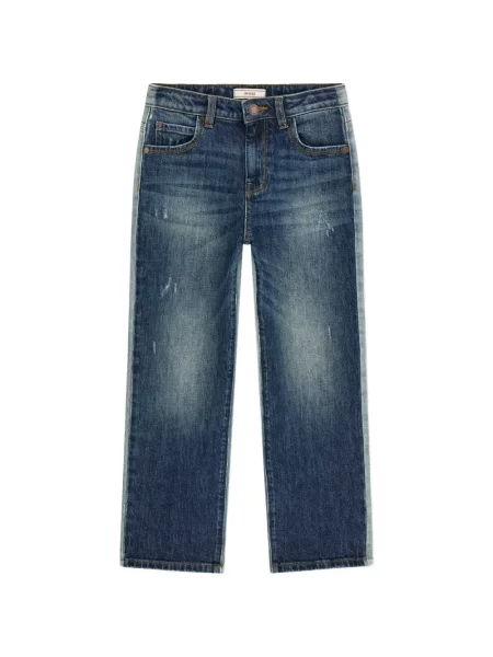 Jeansy straight leg dziecięce Guess niebieskie