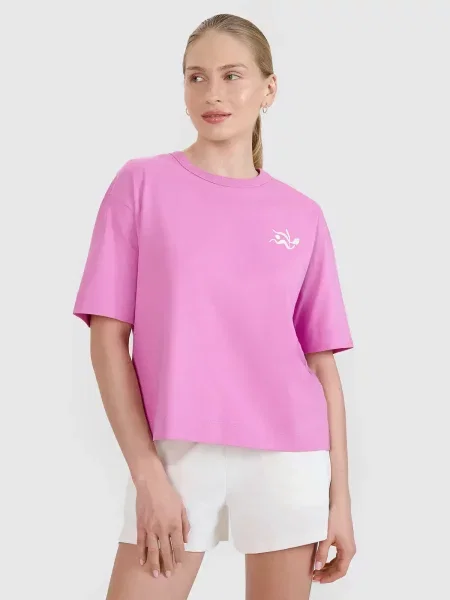 4F t-shirt koszulka L różowa