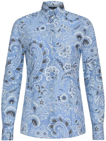 Cămașă Etro cu imagine cu model paisley albastru