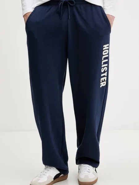 Bombažen spodnji del trenirke Hollister Co. mornarsko modra