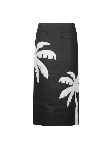 Lniana spódnica maxi Farm Rio czarna