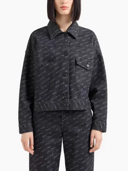 Джинсова куртка Armani Exchange чорний