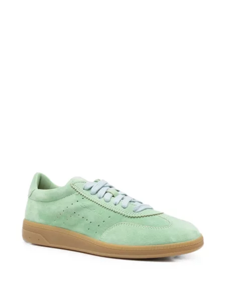 Sneakerși Santoni din piele de căprioară verde
