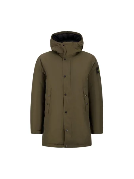 Długa parka Stone Island z kamieniami brązowa
