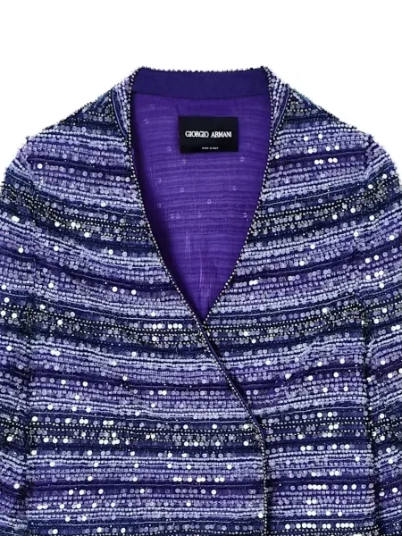 Geacă Giorgio Armani cu paiete cu dungi violet