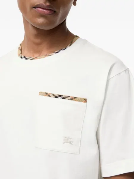 Tricou Burberry în carouri alb
