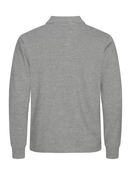 Clique Manhattan L/S Polo z długim rękawem – Grey Mélange szara