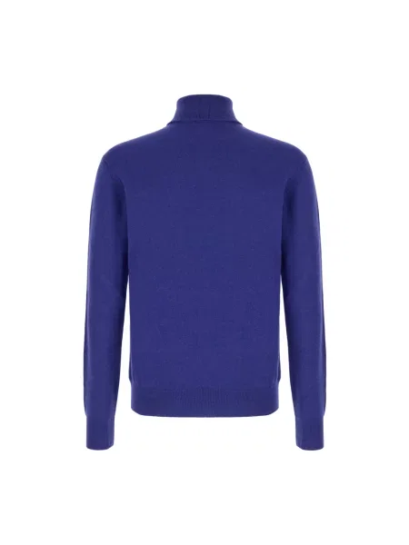 Sweter z golfem Saint Laurent wełniany do golfa niebieski