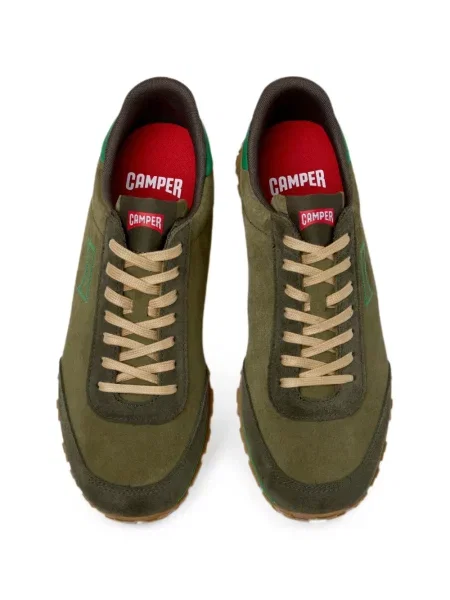 Sneakerși Camper din piele de căprioară verde
