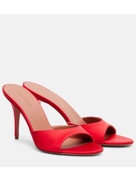 Satenaste mules Amina Muaddi rdeča